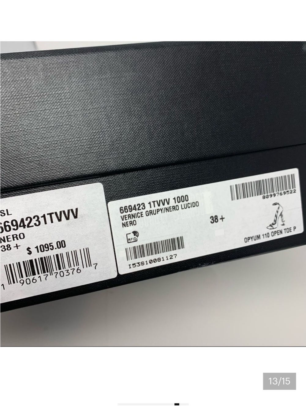 Saint Laurent Black Patent Opyum Logo-Heel Ankle-Strap Pump - Picture 13 of 15
